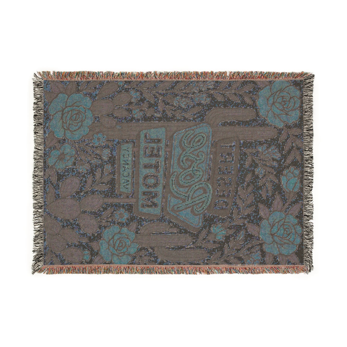 Desert Rose Motel Woven Blanket – Southwestern Floral Throw